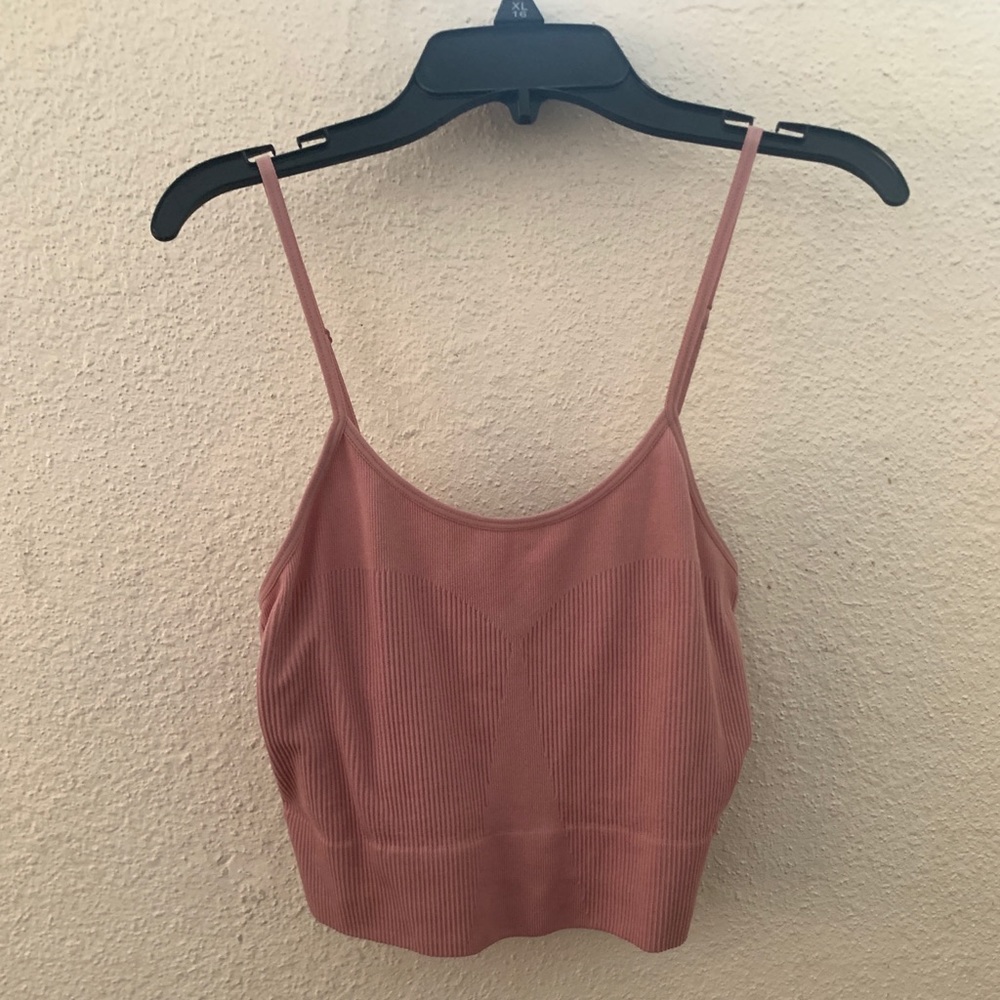 nude pink cropped tank top